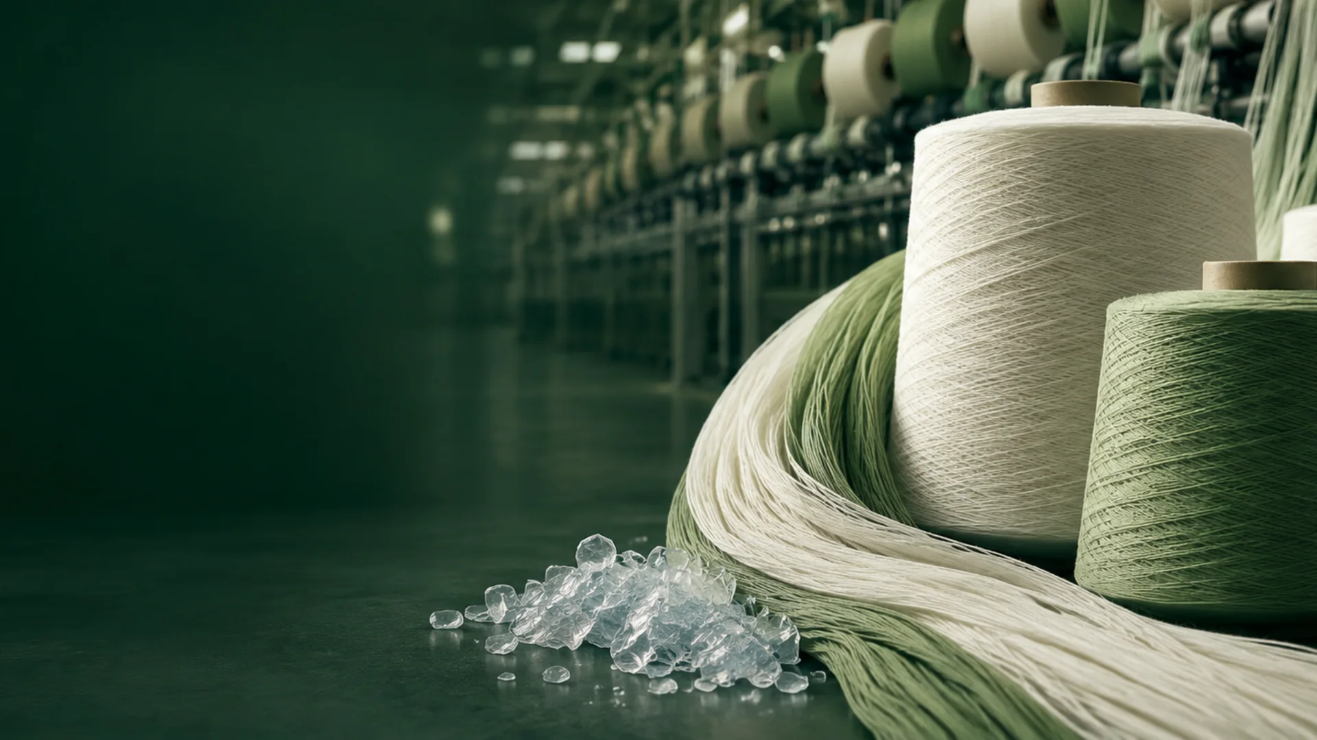 ReNAT recycled polyester yarn cones